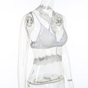 Floral Embroidered Brassiere Set