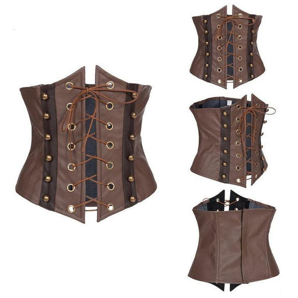 Brown Irresistible Lace Up Corset